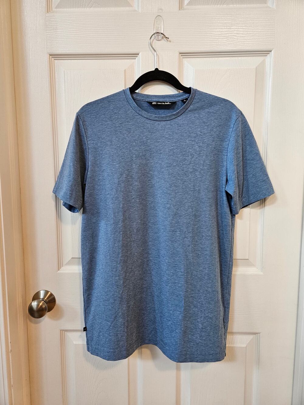 TravisMathew Blue Performance Tee Pima Cotton Stretch Small